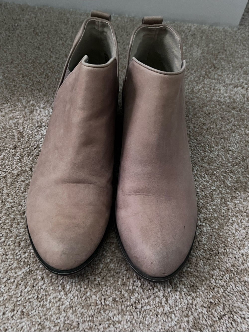 Women’s Suede Ankle Bootie in Taupe